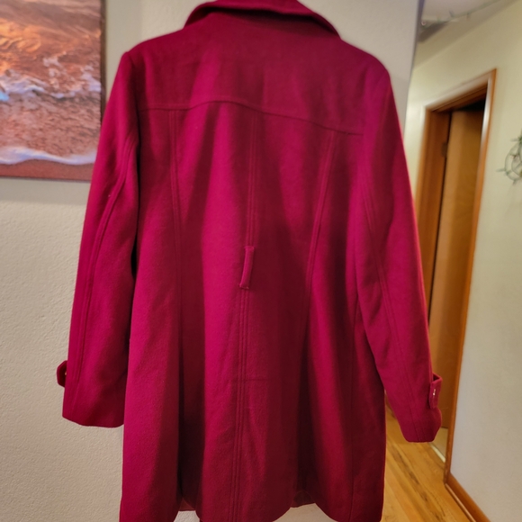 Michael Kors Red Trench Coat with Zipper Accents - Picture 2 of 8